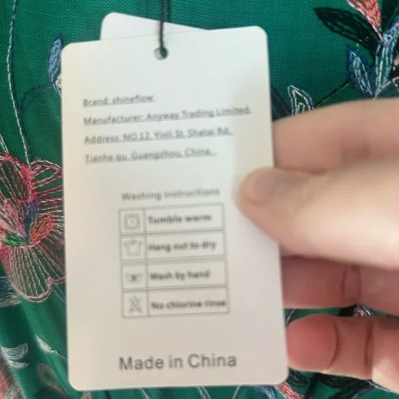 Shineflow Women's Short Sleeve Mexican Embroidered Floral Pleated size M - Picture 8 of 9